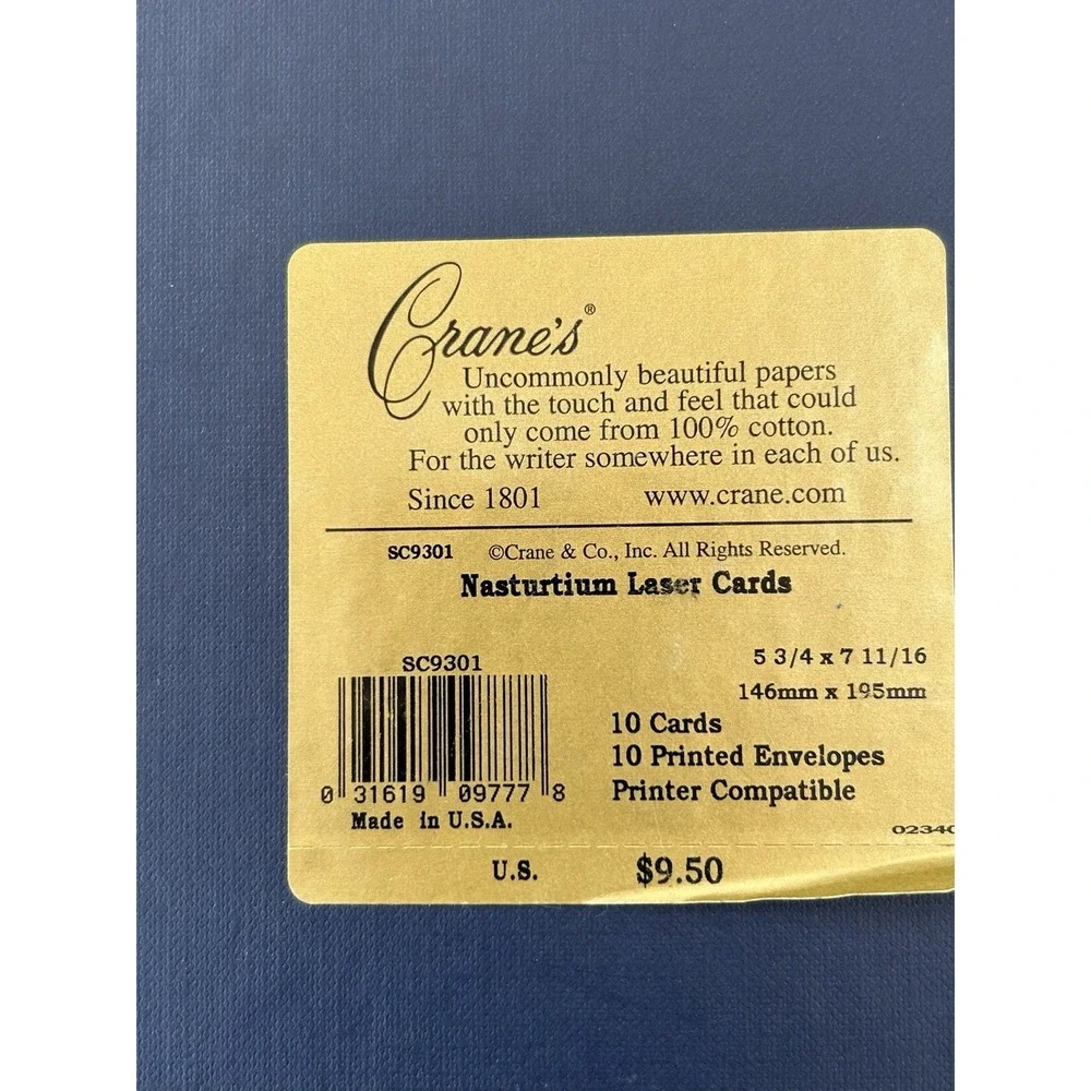 CRANE'S‎ printables Nasturtium laser cards 10cards/envelopes sc9301